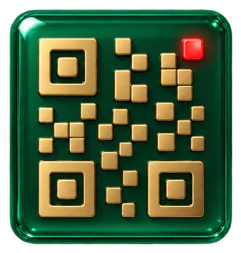 A QR-style tile with one red block